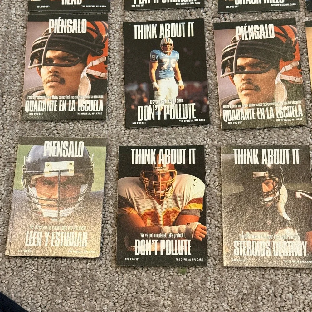 Pro Set Think About It NFL Trading Cards Lot PSA Message 1991 Vintage Football